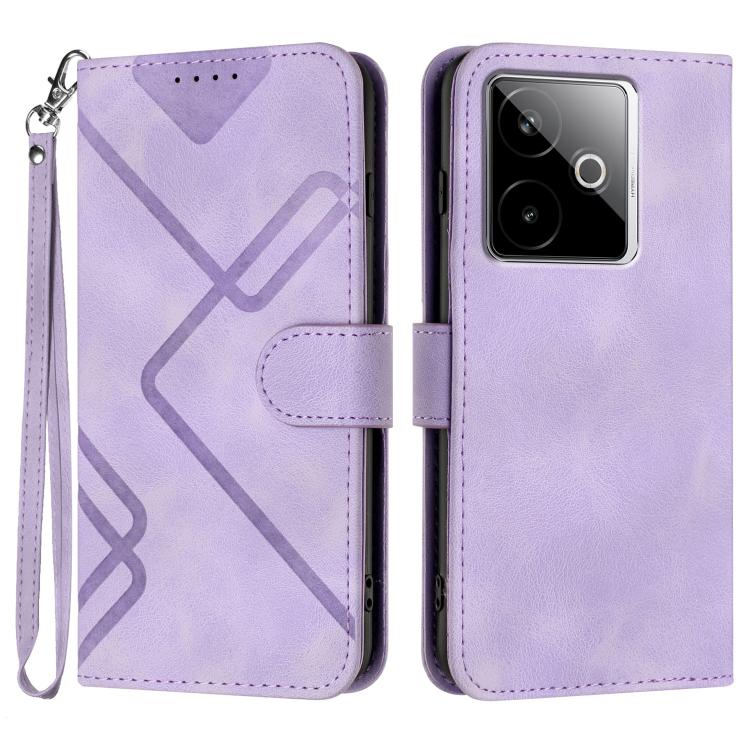 Line Pattern Skin Feel Leather Phone Case, For Realme 15x 5G India / Realme C85 5G, For Realme P4 Pro 5G, For Realme P4 5G, For Realme 15T 5G, For Realme C71 India, For Realme 15 5G / Realme 15 Pro 5G, For Realme GT 7 India, For Realme 14 / P3 5G Global