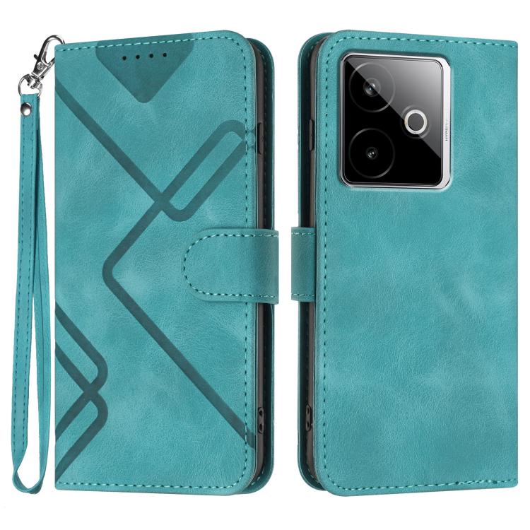 Line Pattern Skin Feel Leather Phone Case, For Realme 15x 5G India / Realme C85 5G, For Realme P4 Pro 5G, For Realme P4 5G, For Realme 15T 5G, For Realme C71 India, For Realme 15 5G / Realme 15 Pro 5G, For Realme GT 7 India, For Realme 14 / P3 5G Global