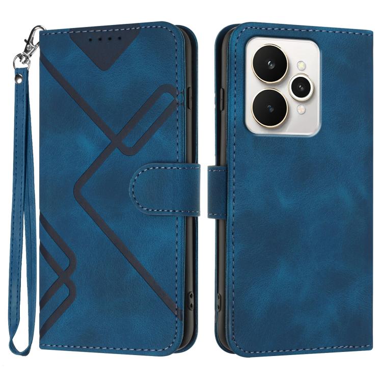 Line Pattern Skin Feel Leather Phone Case, For Realme 15x 5G India / Realme C85 5G, For Realme P4 Pro 5G, For Realme P4 5G, For Realme 15T 5G, For Realme C71 India, For Realme 15 5G / Realme 15 Pro 5G, For Realme GT 7 India, For Realme 14 / P3 5G Global