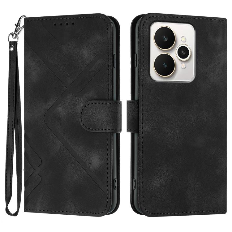 Line Pattern Skin Feel Leather Phone Case, For Realme 15x 5G India / Realme C85 5G, For Realme P4 Pro 5G, For Realme P4 5G, For Realme 15T 5G, For Realme C71 India, For Realme 15 5G / Realme 15 Pro 5G, For Realme GT 7 India, For Realme 14 / P3 5G Global
