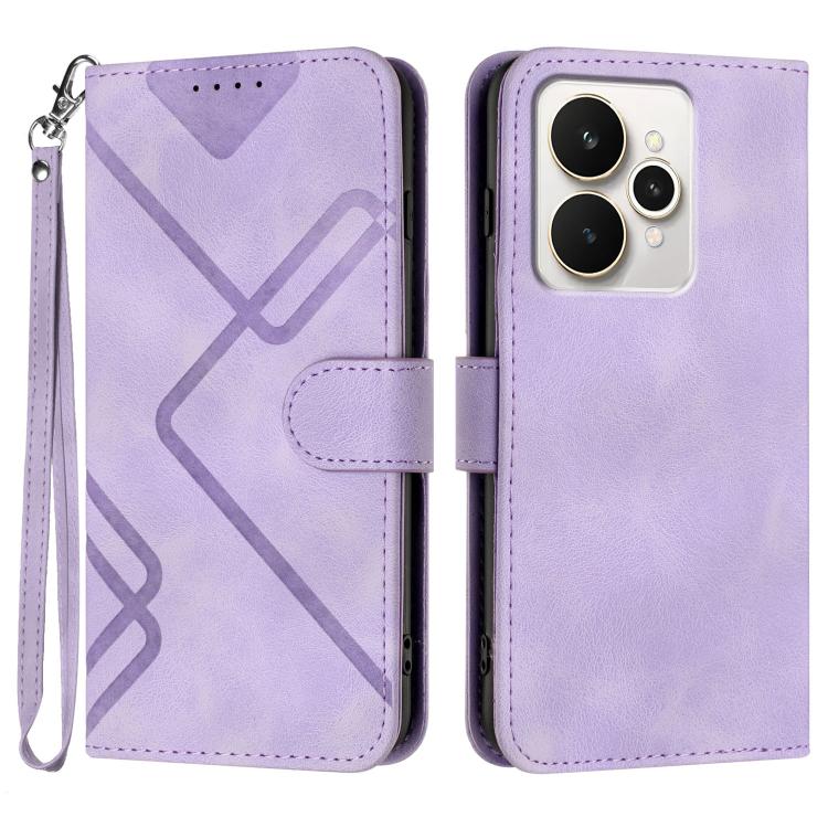 Line Pattern Skin Feel Leather Phone Case, For Realme 15x 5G India / Realme C85 5G, For Realme P4 Pro 5G, For Realme P4 5G, For Realme 15T 5G, For Realme C71 India, For Realme 15 5G / Realme 15 Pro 5G, For Realme GT 7 India, For Realme 14 / P3 5G Global