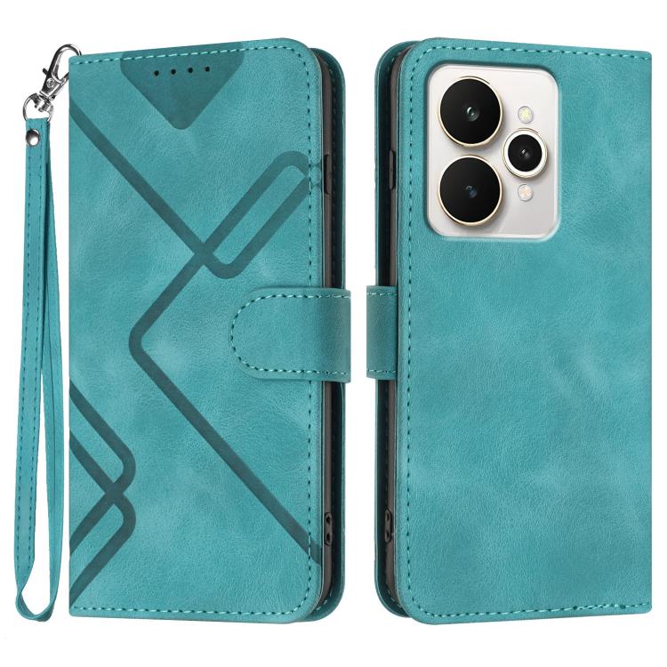 Line Pattern Skin Feel Leather Phone Case, For Realme 15x 5G India / Realme C85 5G, For Realme P4 Pro 5G, For Realme P4 5G, For Realme 15T 5G, For Realme C71 India, For Realme 15 5G / Realme 15 Pro 5G, For Realme GT 7 India, For Realme 14 / P3 5G Global