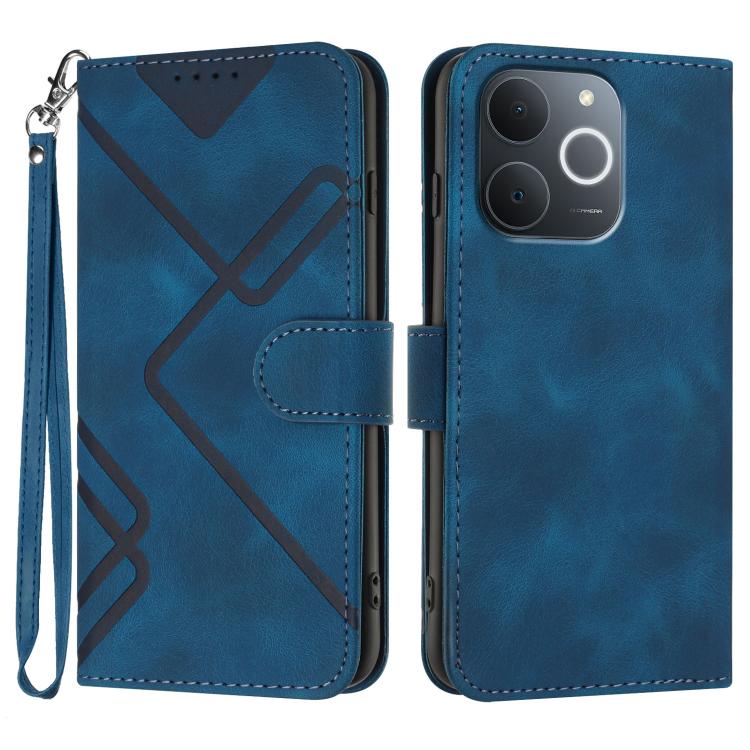 Line Pattern Skin Feel Leather Phone Case, For Realme 15x 5G India / Realme C85 5G, For Realme P4 Pro 5G, For Realme P4 5G, For Realme 15T 5G, For Realme C71 India, For Realme 15 5G / Realme 15 Pro 5G, For Realme GT 7 India, For Realme 14 / P3 5G Global