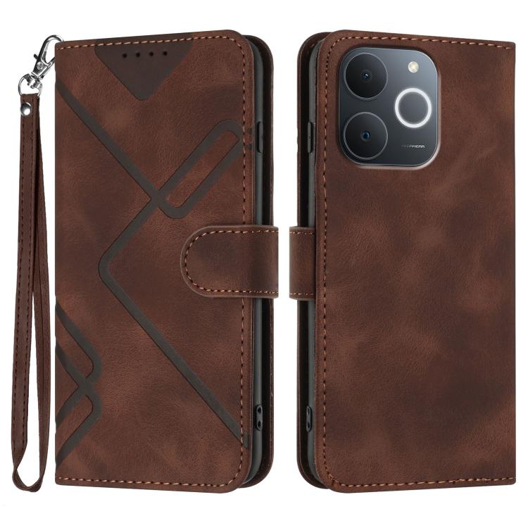 Line Pattern Skin Feel Leather Phone Case, For Realme 15x 5G India / Realme C85 5G, For Realme P4 Pro 5G, For Realme P4 5G, For Realme 15T 5G, For Realme C71 India, For Realme 15 5G / Realme 15 Pro 5G, For Realme GT 7 India, For Realme 14 / P3 5G Global