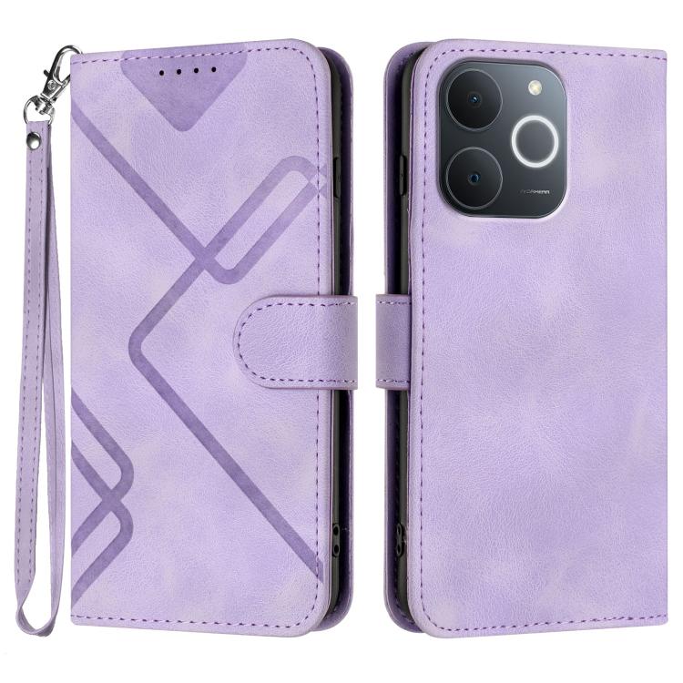 Line Pattern Skin Feel Leather Phone Case, For Realme 15x 5G India / Realme C85 5G, For Realme P4 Pro 5G, For Realme P4 5G, For Realme 15T 5G, For Realme C71 India, For Realme 15 5G / Realme 15 Pro 5G, For Realme GT 7 India, For Realme 14 / P3 5G Global