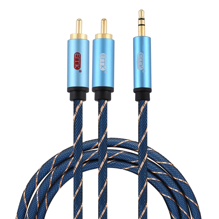 EMK 3.5mm Jack Male to 2 x RCA Male Gold Plated Connector Speaker Audio Cable, 1m, 1.5m, 2m, 3m, 5m