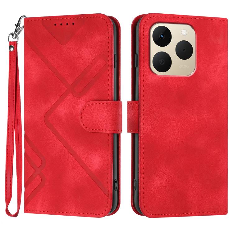 Line Pattern Skin Feel Leather Phone Case, For Realme 15x 5G India / Realme C85 5G, For Realme P4 Pro 5G, For Realme P4 5G, For Realme 15T 5G, For Realme C71 India, For Realme 15 5G / Realme 15 Pro 5G, For Realme GT 7 India, For Realme 14 / P3 5G Global