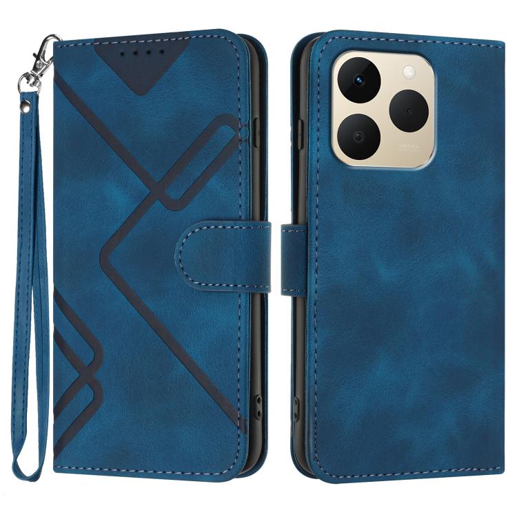 Line Pattern Skin Feel Leather Phone Case, For Realme 15x 5G India / Realme C85 5G, For Realme P4 Pro 5G, For Realme P4 5G, For Realme 15T 5G, For Realme C71 India, For Realme 15 5G / Realme 15 Pro 5G, For Realme GT 7 India, For Realme 14 / P3 5G Global
