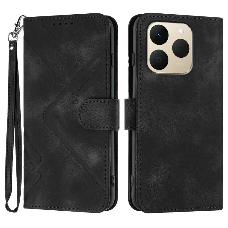 Line Pattern Skin Feel Leather Phone Case, For Realme 15x 5G India / Realme C85 5G, For Realme P4 Pro 5G, For Realme P4 5G, For Realme 15T 5G, For Realme C71 India, For Realme 15 5G / Realme 15 Pro 5G, For Realme GT 7 India, For Realme 14 / P3 5G Global