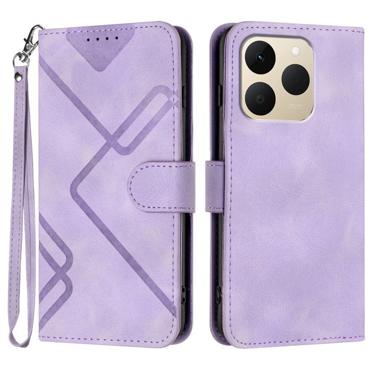 Line Pattern Skin Feel Leather Phone Case, For Realme 15x 5G India / Realme C85 5G, For Realme P4 Pro 5G, For Realme P4 5G, For Realme 15T 5G, For Realme C71 India, For Realme 15 5G / Realme 15 Pro 5G, For Realme GT 7 India, For Realme 14 / P3 5G Global