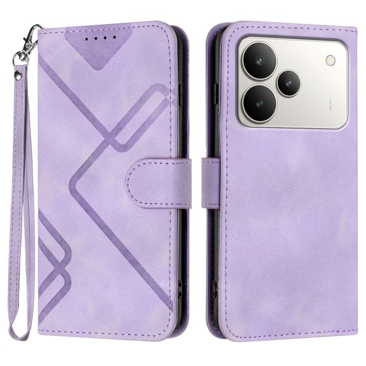 Line Pattern Skin Feel Leather Phone Case, For Realme 15x 5G India / Realme C85 5G, For Realme P4 Pro 5G, For Realme P4 5G, For Realme 15T 5G, For Realme C71 India, For Realme 15 5G / Realme 15 Pro 5G, For Realme GT 7 India, For Realme 14 / P3 5G Global