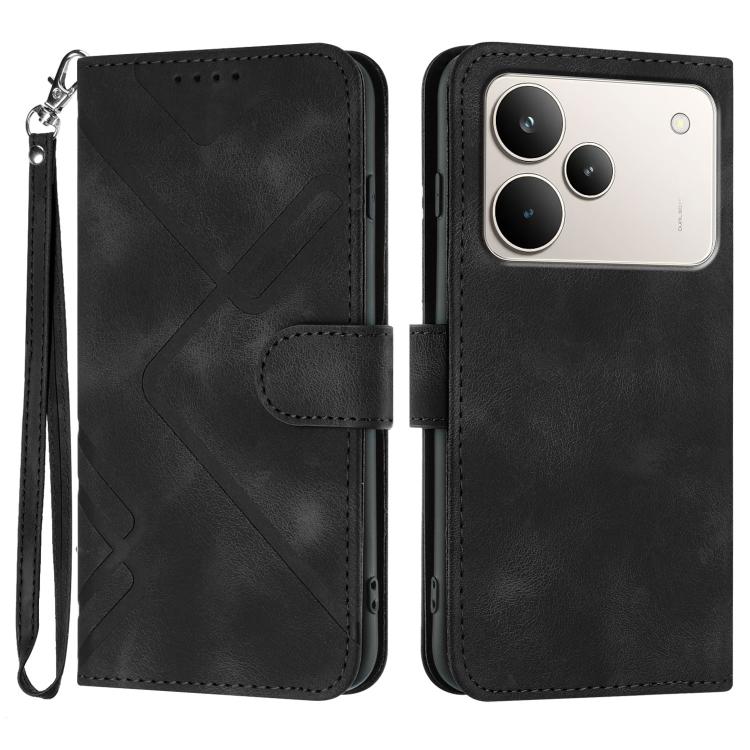 Line Pattern Skin Feel Leather Phone Case, For Realme 15x 5G India / Realme C85 5G, For Realme P4 Pro 5G, For Realme P4 5G, For Realme 15T 5G, For Realme C71 India, For Realme 15 5G / Realme 15 Pro 5G, For Realme GT 7 India, For Realme 14 / P3 5G Global