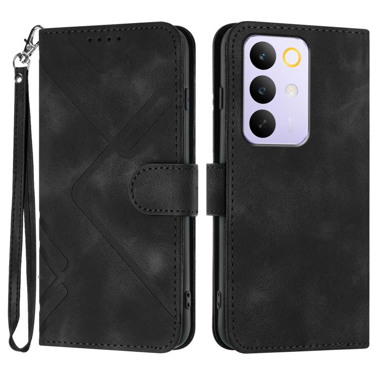 Line Pattern Skin Feel Leather Phone Case, For Realme 15x 5G India / Realme C85 5G, For Realme P4 Pro 5G, For Realme P4 5G, For Realme 15T 5G, For Realme C71 India, For Realme 15 5G / Realme 15 Pro 5G, For Realme GT 7 India, For Realme 14 / P3 5G Global