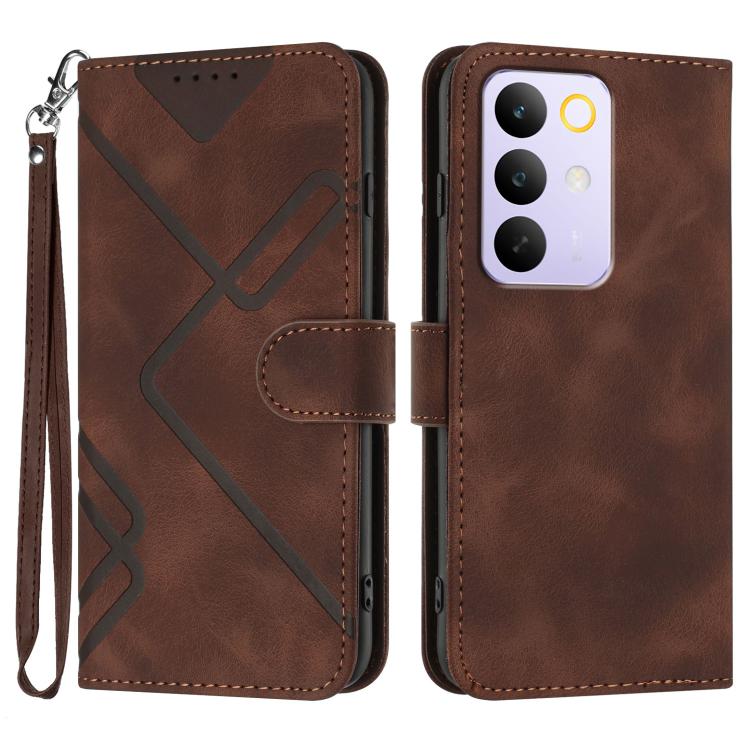 Line Pattern Skin Feel Leather Phone Case, For Realme 16T 5G, For Realme C100 4G, For Realme 15x 5G India / Realme C85 5G, For Realme P4 Pro 5G, For Realme P4 5G, For Realme 15T 5G, For Realme C71 India, For Realme 15 5G / Realme 15 Pro 5G