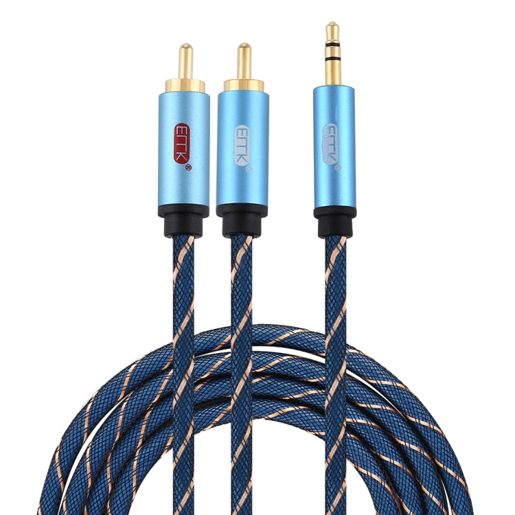EMK 3.5mm Jack Male to 2 x RCA Male Gold Plated Connector Speaker Audio Cable, 1m, 1.5m, 2m, 3m, 5m