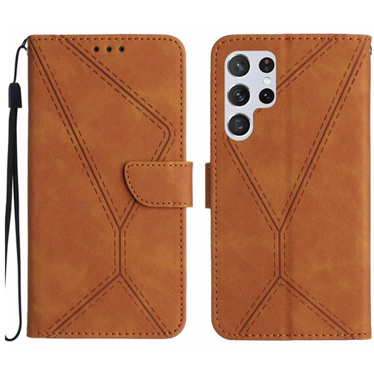 Stitching Embossed Leather Phone Case, For Samsung Galaxy S23 5G, For Samsung Galaxy S23 Ultra 5G, For Samsung Galaxy S22 5G, For Samsung Galaxy S22+ 5G, For Samsung Galaxy S22 Ultra 5G, For Samsung Galaxy S21 5G, For Samsung Galaxy S21 FE 5G          ...
