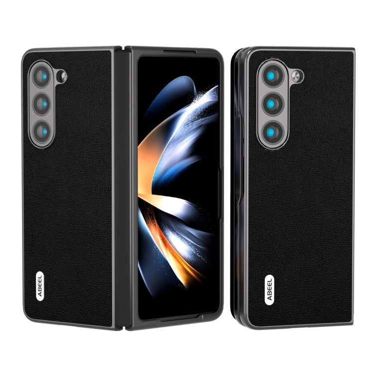 ABEEL Genuine Leather Luolai Series Phone Case, For Samsung Galaxy Z Flip6 / Flip7 FE, For Samsung Galaxy Z Fold6, For Samsung Galaxy Z Fold5, For Samsung Galaxy Z Flip5