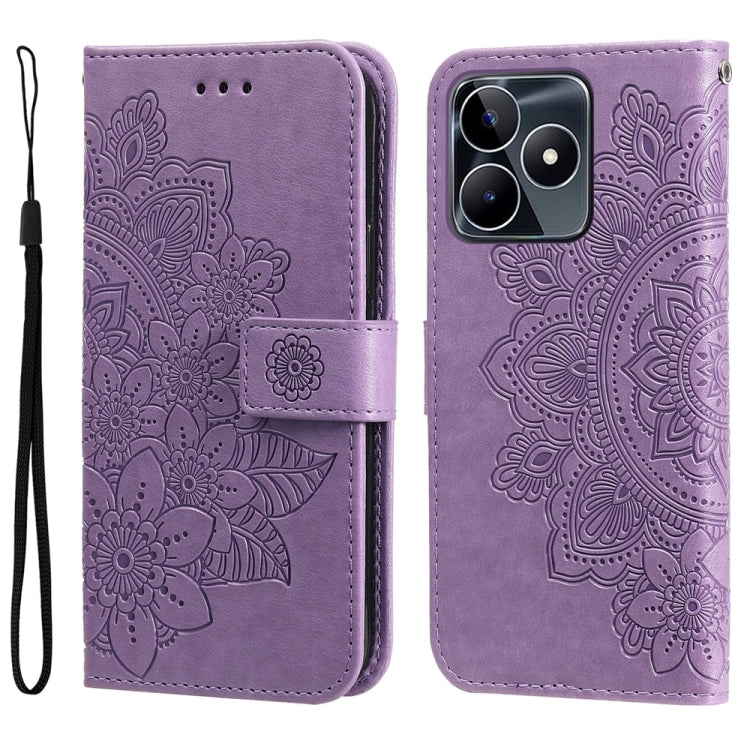 Seven-petal Flowers Embossing Leather Phone Case, For Realme 12 Pro+, For Realme C67 4G Global, For Realme C67 / 11 5G Taiwan Version, For Realme 11 4G Global, For Realme C53 / Narzo N53, For Realme 11, For Realme 11 Pro / 11 Pro+, For Realme C65 4G   ...