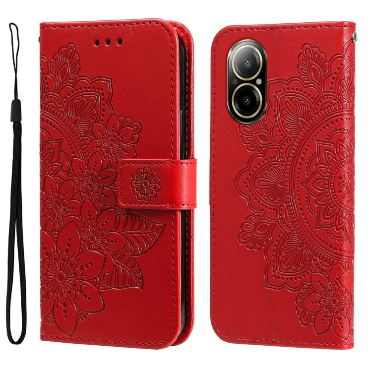Seven-petal Flowers Embossing Leather Phone Case, For Realme 12 5G, For Realme 12+, For Realme 12 Pro+, For Realme C67 4G Global, For Realme C67 / 11 5G Taiwan Version, For Realme 11 4G Global, For Realme C53 / Narzo N53, For Realme 11                 ...