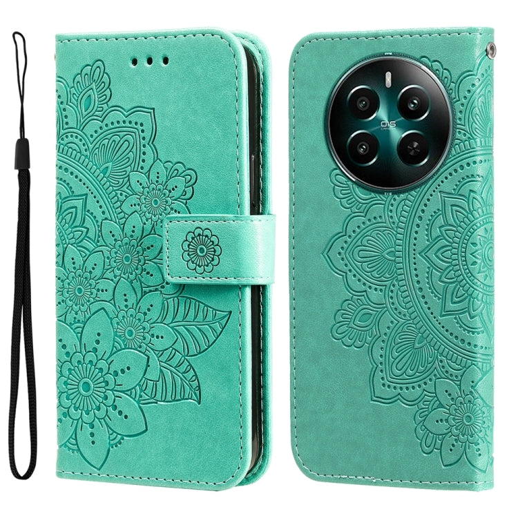 Seven-petal Flowers Embossing Leather Phone Case, For Realme 14 Pro+ Global, For Realme 14 Pro Global, For Realme GT 7 Pro, For Realme 13+, For Realme 13 Pro / 13 Pro+ / P1 Pro Global, For Realme GT 6 / GT Neo6 SE, For Realme C63 / C61  / Note 60      ...
