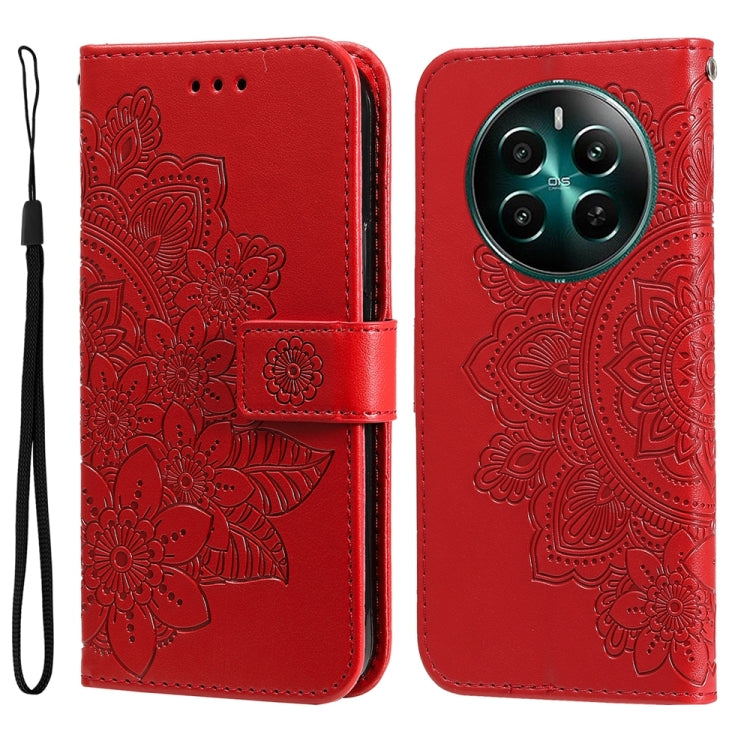 Seven-petal Flowers Embossing Leather Phone Case, For Realme 12 5G, For Realme 12+, For Realme 12 Pro+, For Realme C67 4G Global, For Realme C67 / 11 5G Taiwan Version, For Realme 11 4G Global, For Realme C53 / Narzo N53, For Realme 11                 ...