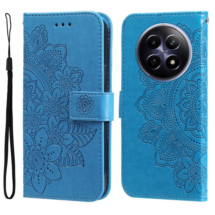 Seven-petal Flowers Embossing Leather Phone Case, For Realme 14 Pro+ Global, For Realme 14 Pro Global, For Realme GT 7 Pro, For Realme 13+, For Realme 13 Pro / 13 Pro+ / P1 Pro Global, For Realme GT 6 / GT Neo6 SE, For Realme C63 / C61  / Note 60      ...