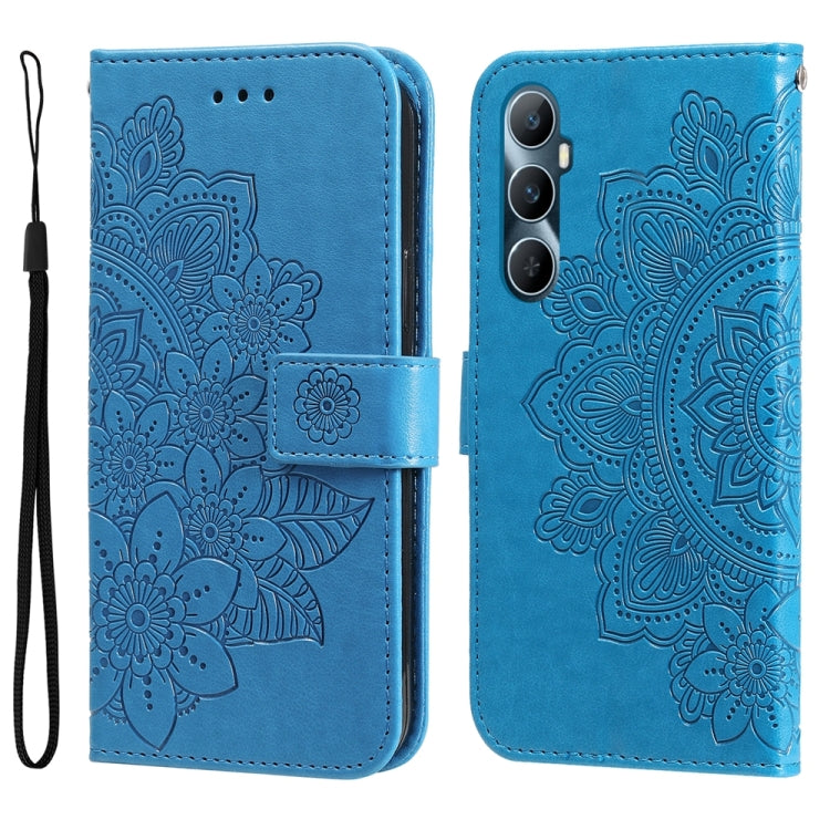 Seven-petal Flowers Embossing Leather Phone Case, For Realme C65 4G, For Realme GT Neo 5 5G / GT3, For Realme C55
