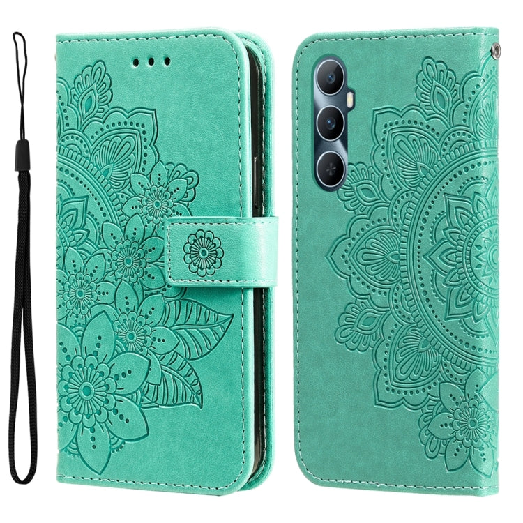 Seven-petal Flowers Embossing Leather Phone Case, For Realme C65 4G, For Realme GT Neo 5 5G / GT3, For Realme C55