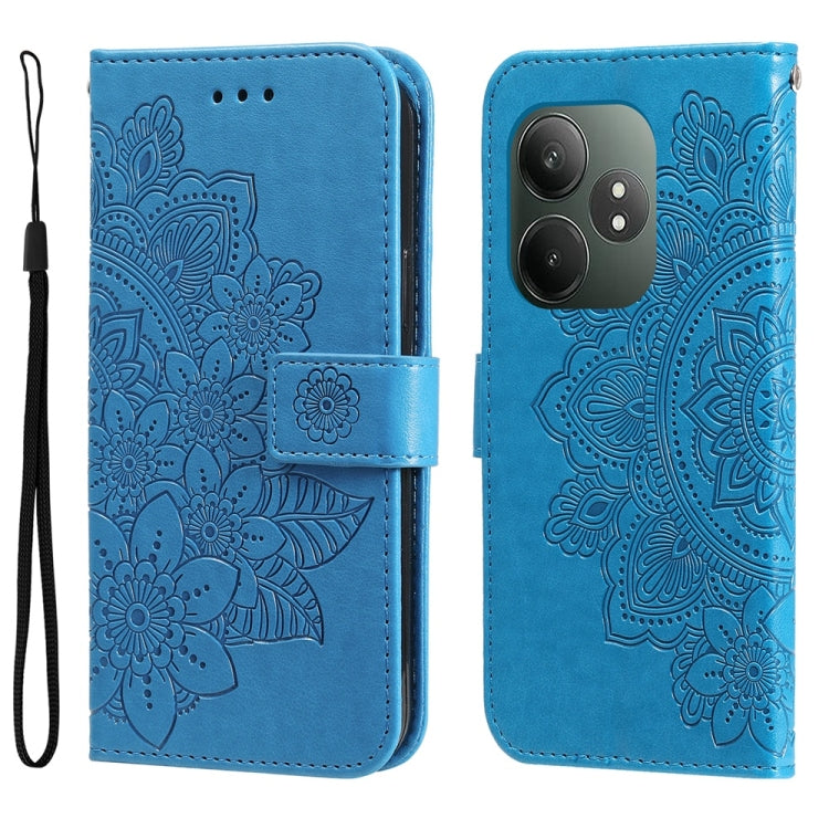 Seven-petal Flowers Embossing Leather Phone Case, For Realme 14 Pro+ Global, For Realme 14 Pro Global, For Realme GT 7 Pro, For Realme 13+, For Realme 13 Pro / 13 Pro+ / P1 Pro Global, For Realme GT 6 / GT Neo6 SE, For Realme C63 / C61  / Note 60      ...