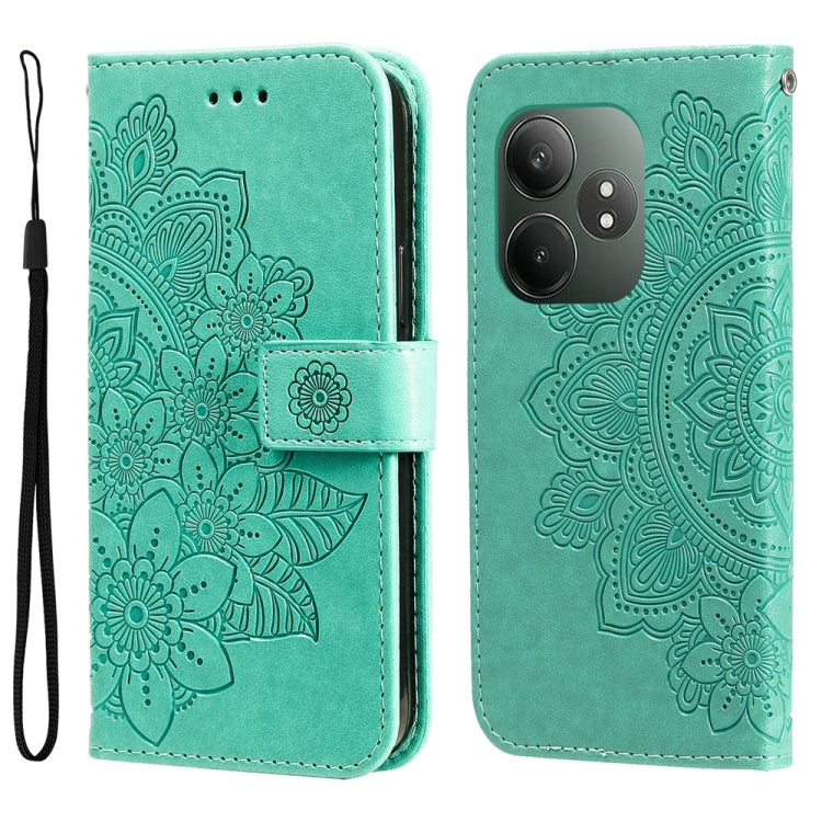 Seven-petal Flowers Embossing Leather Phone Case, For Realme 14 Pro+ Global, For Realme 14 Pro Global, For Realme GT 7 Pro, For Realme 13+, For Realme 13 Pro / 13 Pro+ / P1 Pro Global, For Realme GT 6 / GT Neo6 SE, For Realme C63 / C61  / Note 60      ...