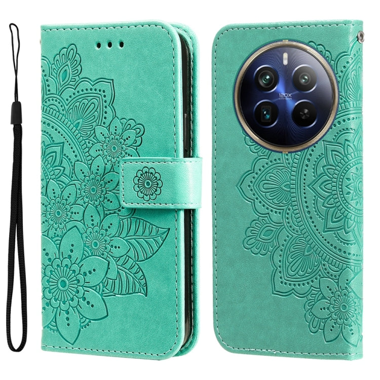 Seven-petal Flowers Embossing Leather Phone Case, For Realme 14 Pro+ Global, For Realme 14 Pro Global, For Realme GT 7 Pro, For Realme 13+, For Realme 13 Pro / 13 Pro+ / P1 Pro Global, For Realme GT 6 / GT Neo6 SE, For Realme C63 / C61  / Note 60      ...
