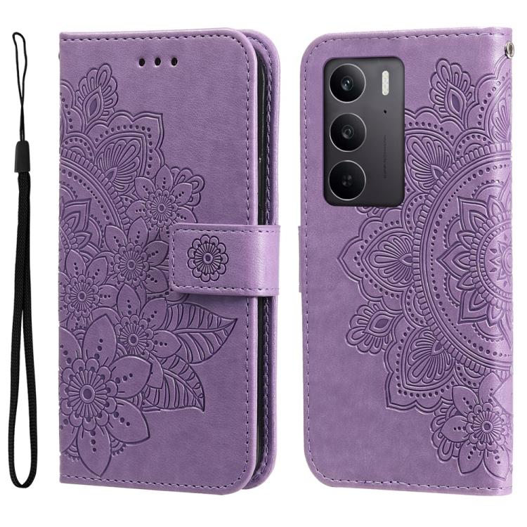 Seven-petal Flowers Embossing Leather Phone Case, For Realme 16 Pro+ 5G, For Realme 16 Pro 5G, For Realme 15x 5G India / Realme C85 5G, For Realme C85 Pro 4G, For Realme 15T 5G, For Realme Narzo 80 Lite 4G / C71 India, For Realme 15 5G / Realme 15 Pro ...