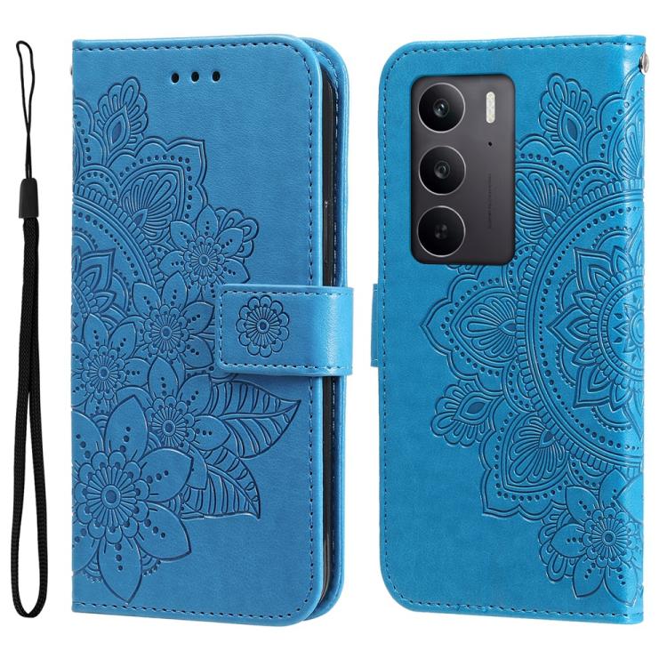 Seven-petal Flowers Embossing Leather Phone Case, For Realme 16 Pro+ 5G, For Realme 16 Pro 5G, For Realme 15x 5G India / Realme C85 5G, For Realme C85 Pro 4G, For Realme 15T 5G, For Realme Narzo 80 Lite 4G / C71 India, For Realme 15 5G / Realme 15 Pro ...