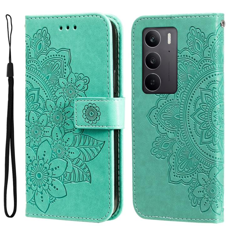 Seven-petal Flowers Embossing Leather Phone Case, For Realme 16 Pro+ 5G, For Realme 16 Pro 5G, For Realme 15x 5G India / Realme C85 5G, For Realme C85 Pro 4G, For Realme 15T 5G, For Realme Narzo 80 Lite 4G / C71 India, For Realme 15 5G / Realme 15 Pro ...