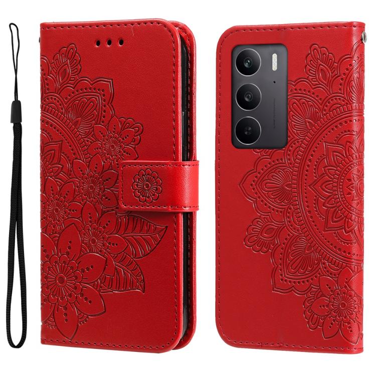 Seven-petal Flowers Embossing Leather Phone Case, For Realme C71 4G / C75 4G / 5G / 14x, For Realme 14 Global, For Realme 14 Pro+ Global, For Realme 14 Pro Global, For Realme GT 7 Pro, For Realme 13+, For Realme 13 Pro / 13 Pro+ / P1 Pro Global        ...