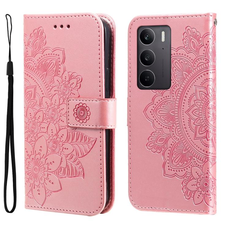 Seven-petal Flowers Embossing Leather Phone Case, For Realme C71 4G / C75 4G / 5G / 14x, For Realme 14 Global, For Realme 14 Pro+ Global, For Realme 14 Pro Global, For Realme GT 7 Pro, For Realme 13+, For Realme 13 Pro / 13 Pro+ / P1 Pro Global        ...