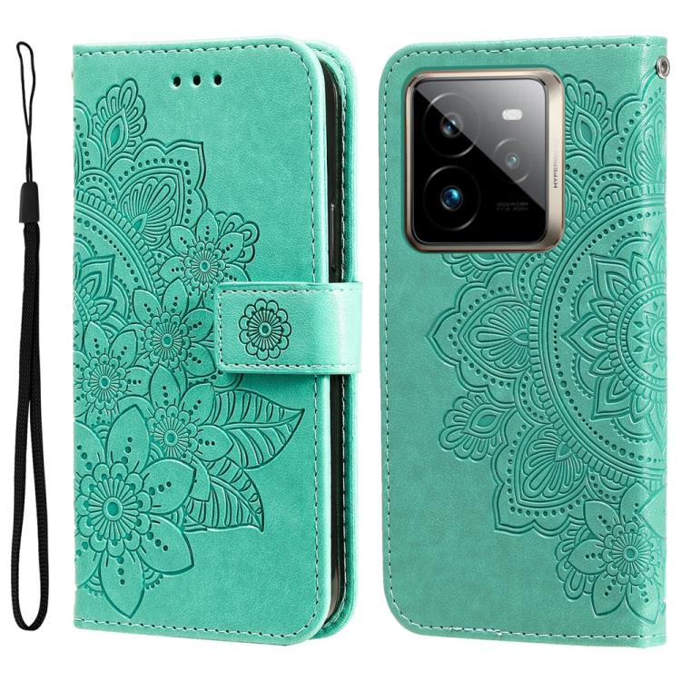 Seven-petal Flowers Embossing Leather Phone Case, For Realme 14 Pro+ Global, For Realme 14 Pro Global, For Realme GT 7 Pro, For Realme 13+, For Realme 13 Pro / 13 Pro+ / P1 Pro Global, For Realme GT 6 / GT Neo6 SE, For Realme C63 / C61  / Note 60      ...