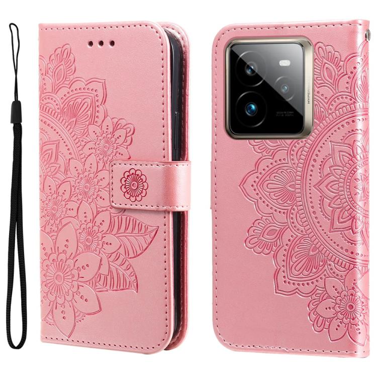 Seven-petal Flowers Embossing Leather Phone Case, For Realme 14 Pro+ Global, For Realme 14 Pro Global, For Realme GT 7 Pro, For Realme 13+, For Realme 13 Pro / 13 Pro+ / P1 Pro Global, For Realme GT 6 / GT Neo6 SE, For Realme C63 / C61  / Note 60      ...