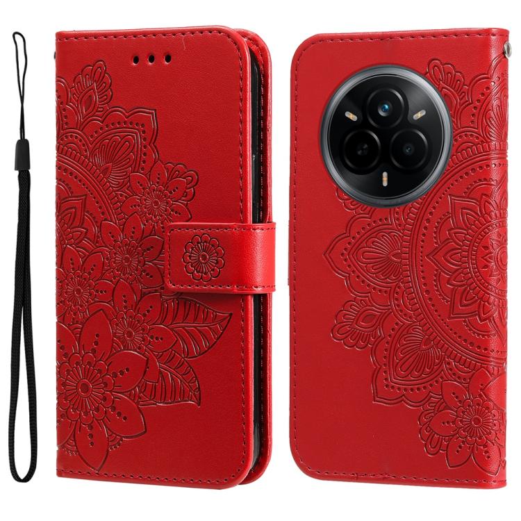 Seven-petal Flowers Embossing Leather Phone Case, For Realme 14 Pro+ Global, For Realme 14 Pro Global, For Realme GT 7 Pro, For Realme 13+, For Realme 13 Pro / 13 Pro+ / P1 Pro Global, For Realme GT 6 / GT Neo6 SE, For Realme C63 / C61  / Note 60      ...