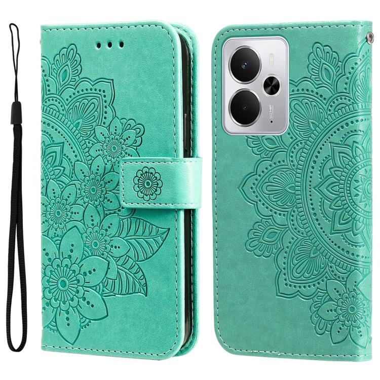 Seven-petal Flowers Embossing Leather Phone Case, For Realme C71 4G / C75 4G / 5G / 14x, For Realme 14 Global, For Realme 14 Pro+ Global, For Realme 14 Pro Global, For Realme GT 7 Pro, For Realme 13+, For Realme 13 Pro / 13 Pro+ / P1 Pro Global        ...