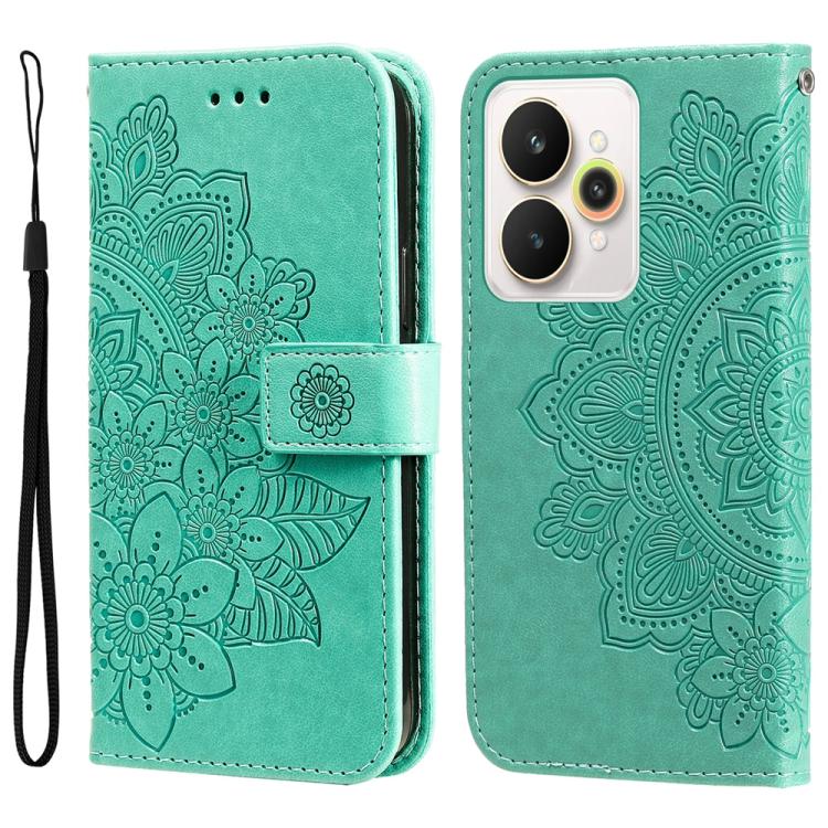 Seven-petal Flowers Embossing Leather Phone Case, For Realme 16 Pro+ 5G, For Realme 16 Pro 5G, For Realme 15x 5G India / Realme C85 5G, For Realme C85 Pro 4G, For Realme 15T 5G, For Realme Narzo 80 Lite 4G / C71 India, For Realme 15 5G / Realme 15 Pro ...