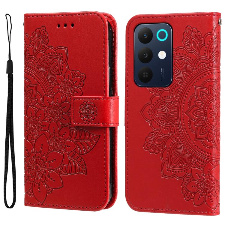 Seven-petal Flowers Embossing Leather Phone Case, For Realme 16 Pro+ 5G, For Realme 16 Pro 5G, For Realme 15x 5G India / Realme C85 5G, For Realme C85 Pro 4G, For Realme 15T 5G, For Realme Narzo 80 Lite 4G / C71 India, For Realme 15 5G / Realme 15 Pro ...