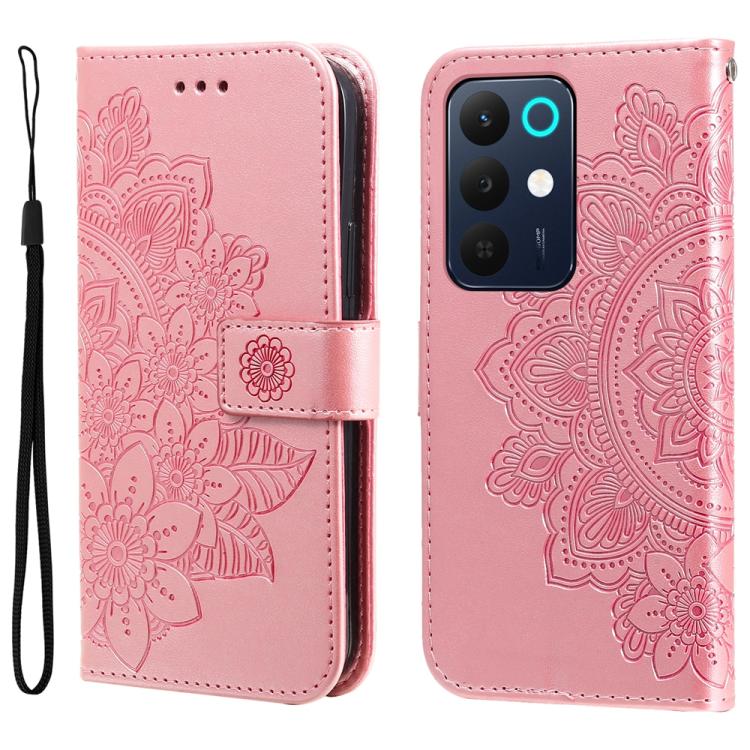 Seven-petal Flowers Embossing Leather Phone Case, For Realme 16 Pro+ 5G, For Realme 16 Pro 5G, For Realme 15x 5G India / Realme C85 5G, For Realme C85 Pro 4G, For Realme 15T 5G, For Realme Narzo 80 Lite 4G / C71 India, For Realme 15 5G / Realme 15 Pro ...