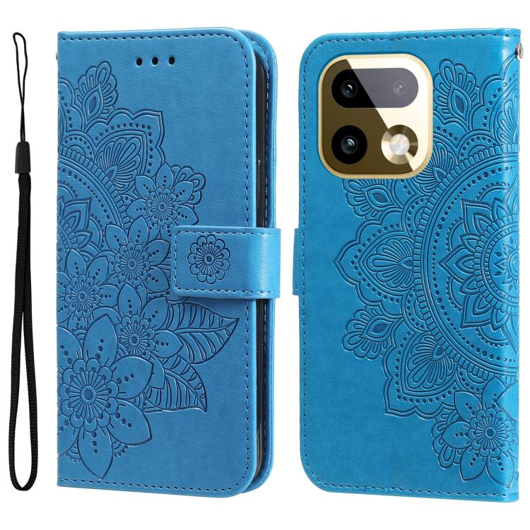 Seven-petal Flowers Embossing Leather Phone Case, For Realme 16 Pro+ 5G, For Realme 16 Pro 5G, For Realme 15x 5G India / Realme C85 5G, For Realme C85 Pro 4G, For Realme 15T 5G, For Realme Narzo 80 Lite 4G / C71 India, For Realme 15 5G / Realme 15 Pro ...