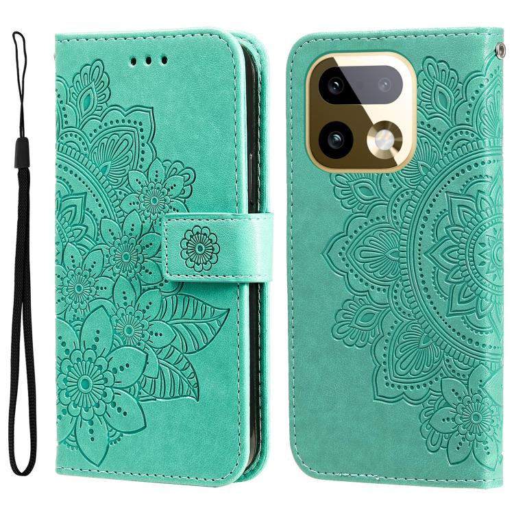 Seven-petal Flowers Embossing Leather Phone Case, For Realme 16 Pro+ 5G, For Realme 16 Pro 5G, For Realme 15x 5G India / Realme C85 5G, For Realme C85 Pro 4G, For Realme 15T 5G, For Realme Narzo 80 Lite 4G / C71 India, For Realme 15 5G / Realme 15 Pro ...