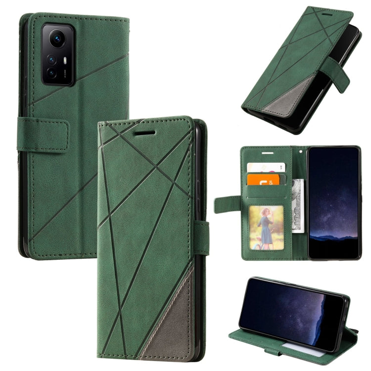 Skin Feel Splicing Leather Phone Case, For Xiaomi Redmi Note 13 Pro+, For Xiaomi Redmi Note 13 Pro 5G, For Xiaomi 13T / Redmi K60 Ultra, For Redmi 12 4G, For Xiaomi POCO F5, For Redmi K60 / K60 Pro, For Redmi Note 12S 4G Global                         ...