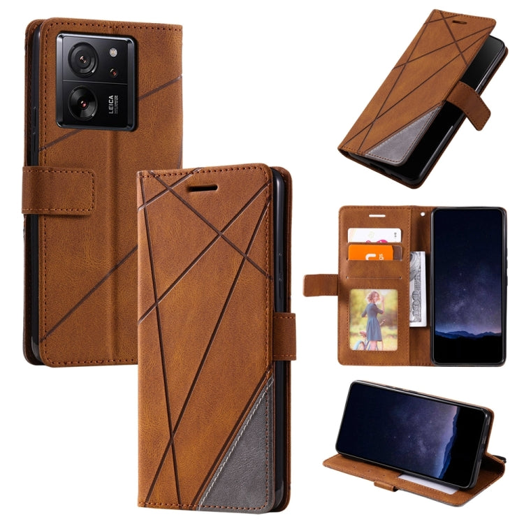 Skin Feel Splicing Leather Phone Case, For Xiaomi Redmi Note 13 Pro+, For Xiaomi Redmi Note 13 Pro 5G, For Xiaomi 13T / Redmi K60 Ultra, For Redmi 12 4G, For Xiaomi POCO F5, For Redmi K60 / K60 Pro, For Redmi Note 12S 4G Global                         ...
