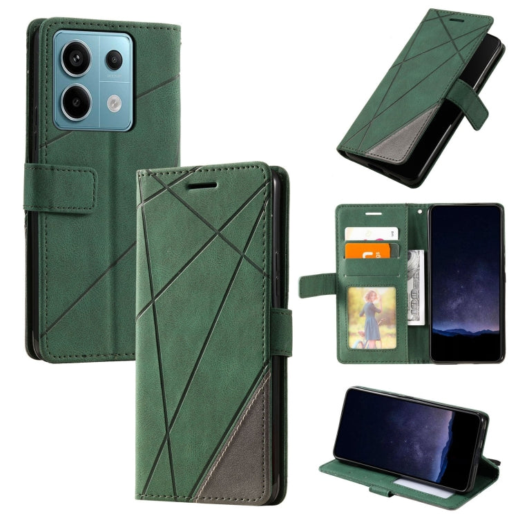 Skin Feel Splicing Leather Phone Case, For Xiaomi Redmi Note 13 Pro+, For Xiaomi Redmi Note 13 Pro 5G, For Xiaomi 13T / Redmi K60 Ultra, For Redmi 12 4G, For Xiaomi POCO F5, For Redmi K60 / K60 Pro, For Redmi Note 12S 4G Global                         ...