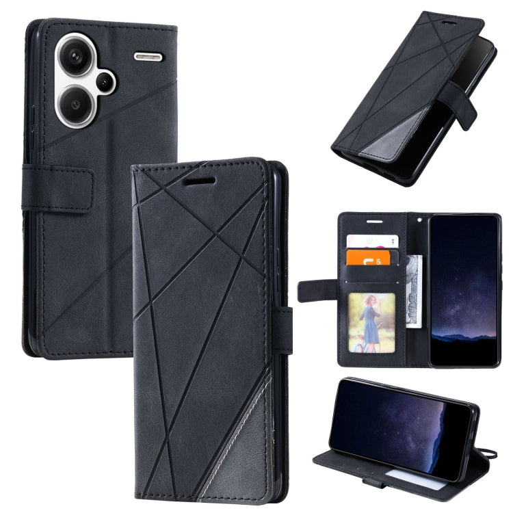 Skin Feel Splicing Leather Phone Case, For Xiaomi Redmi Note 13 Pro+, For Xiaomi Redmi Note 13 Pro 5G, For Xiaomi 13T / Redmi K60 Ultra, For Redmi 12 4G, For Xiaomi POCO F5, For Redmi K60 / K60 Pro, For Redmi Note 12S 4G Global                         ...