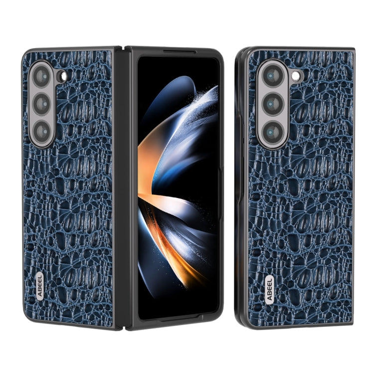 ABEEL Genuine Leather Sky Series Black Edge Phone Case, For Samsung Galaxy Z Flip5, For Samsung Galaxy Z Fold5